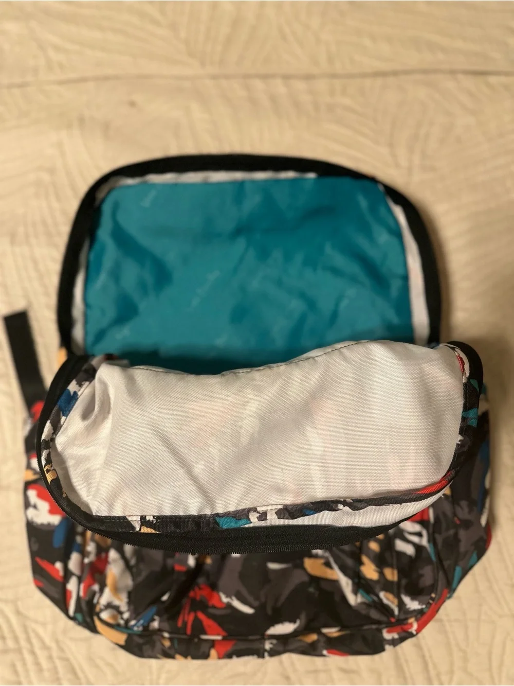 Vera Bradley Black Backpack with Multicolor Abstract Brushstroke Print